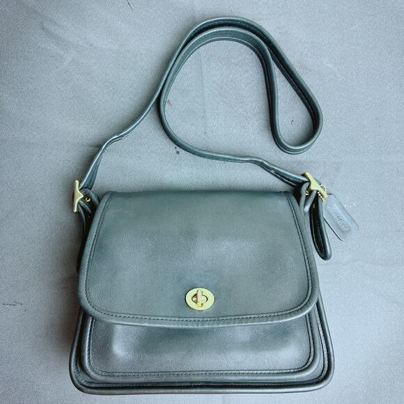 Vintage Coach Rambler Legacy Black Leather Crossbody 9061 - Picture 1 of 10